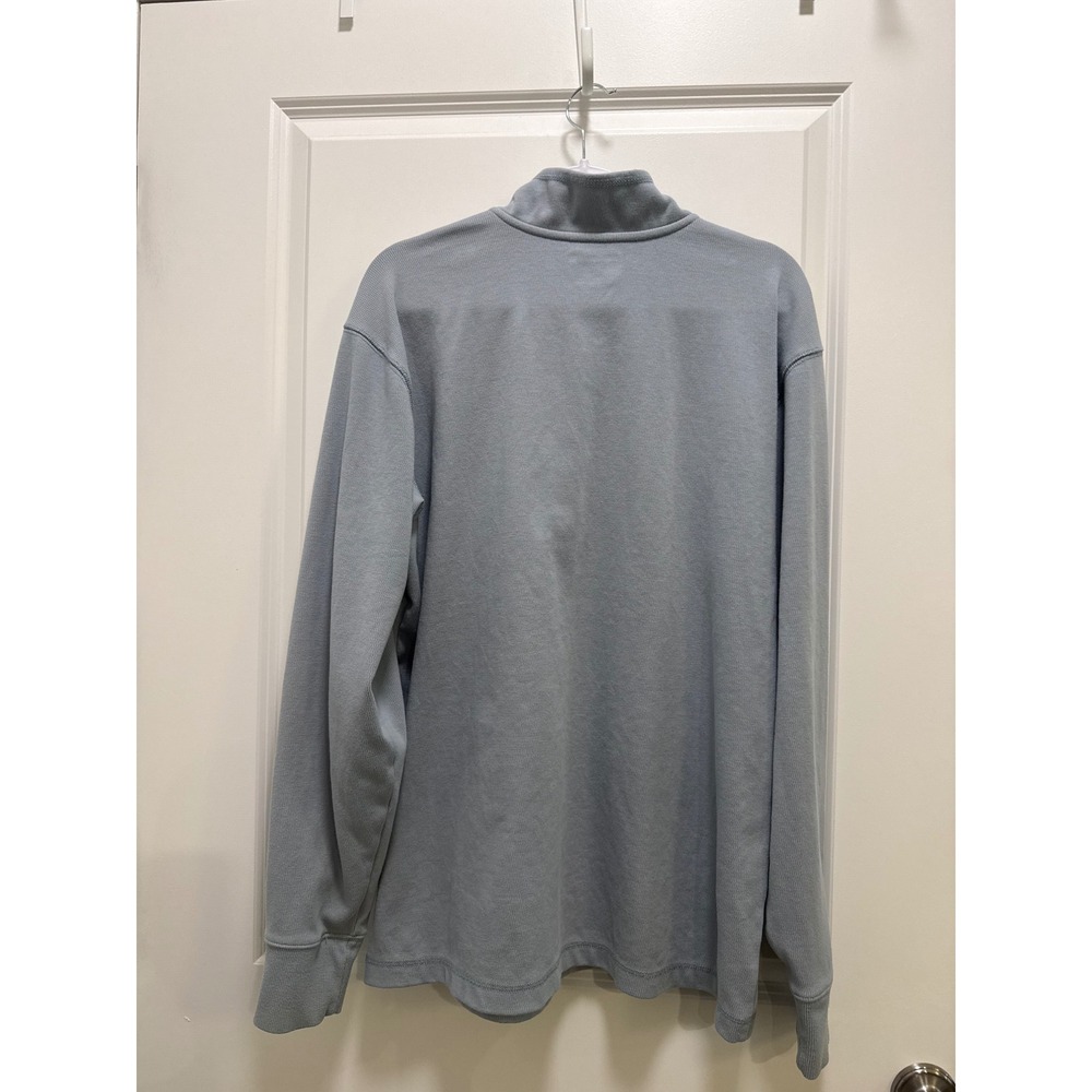 Carhartt Mens Relaxed Fit Quarter Zip Pullover Sweatshirt Light Blue Large - Picture 2 of 6
